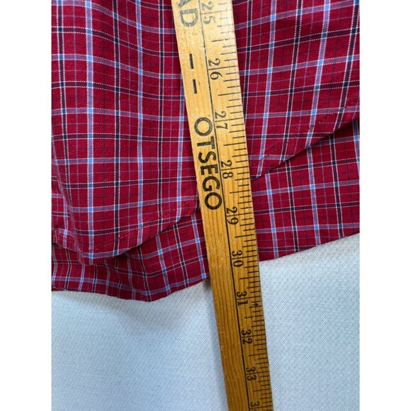 Tommy Hilfiger Mens Long Sleeves Button Down Shirt Size M Red Plaid Red Plaid - Picture 3 of 9